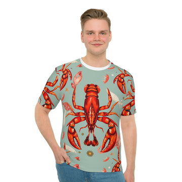 Lobster Print Men's Loose T-Shirt – Fun Casual Wear for Seafood Lovers