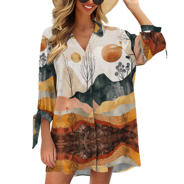 Women's Cardigan Shirt ThreeQuarter Sleeve