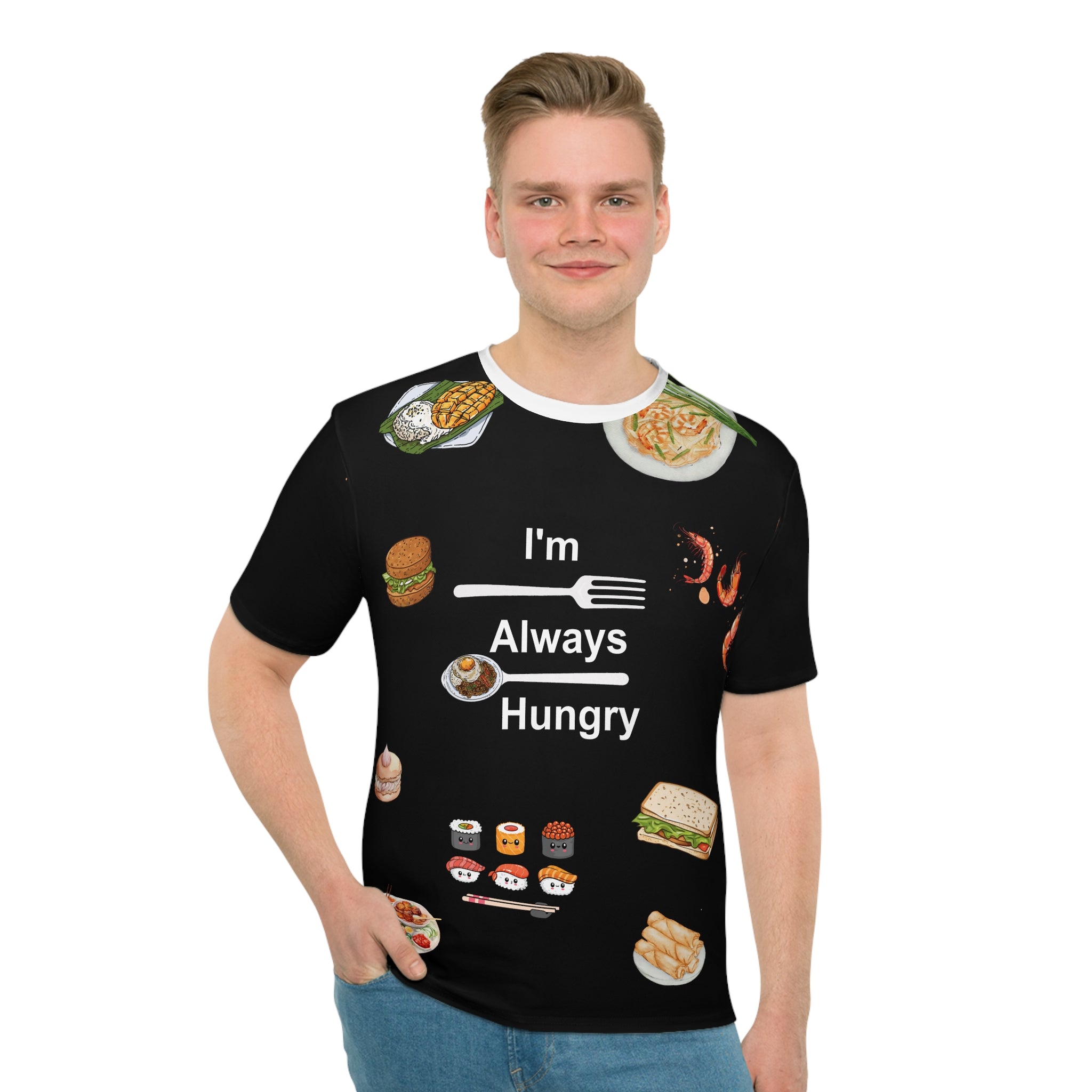 I'm Always Hungry Foodie Loose T-Shirt for Men - Fun Culinary Graphic Tee