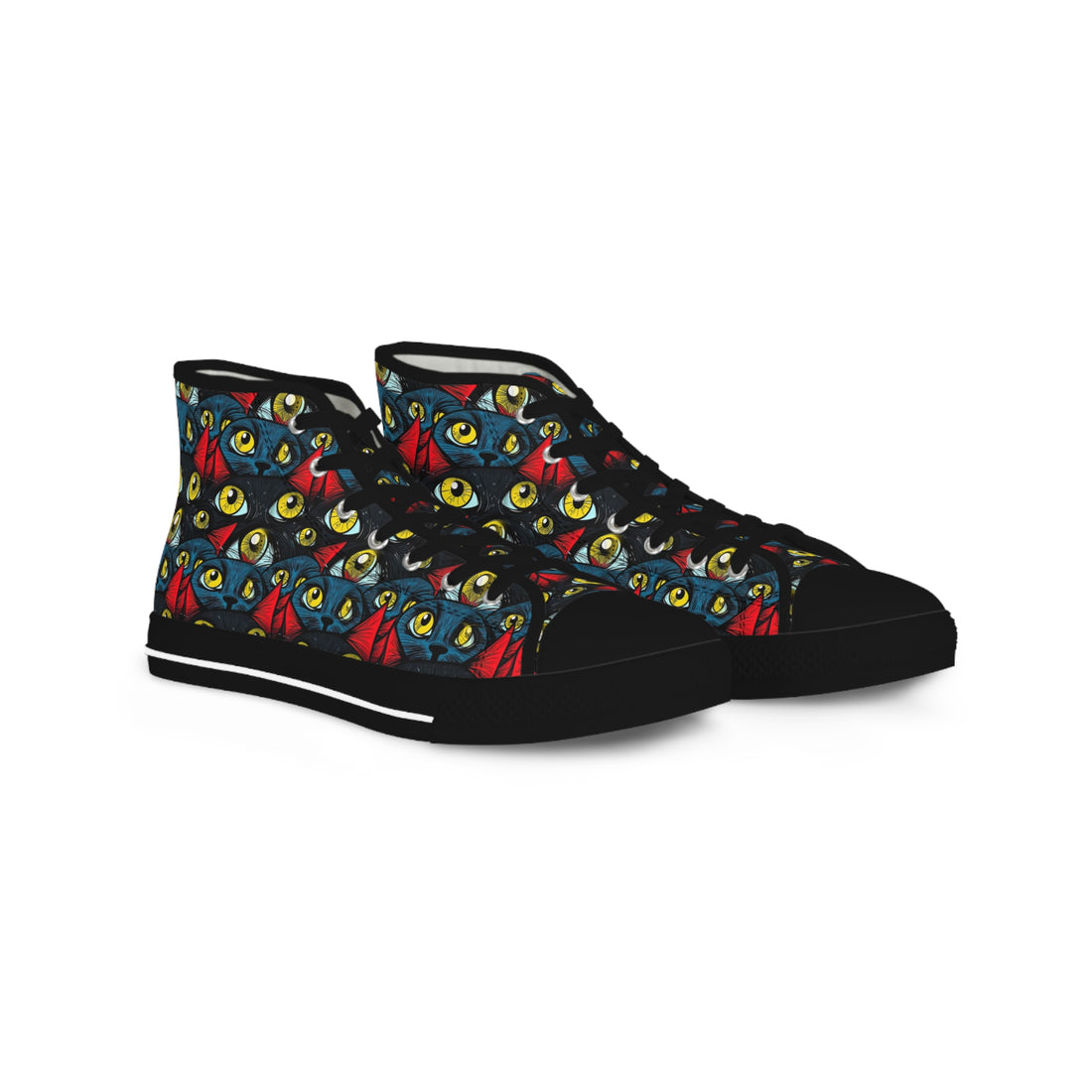 Men's High Top Sneakers with Unique Eye Design – Trendy Footwear for Fashion Enthusiasts
