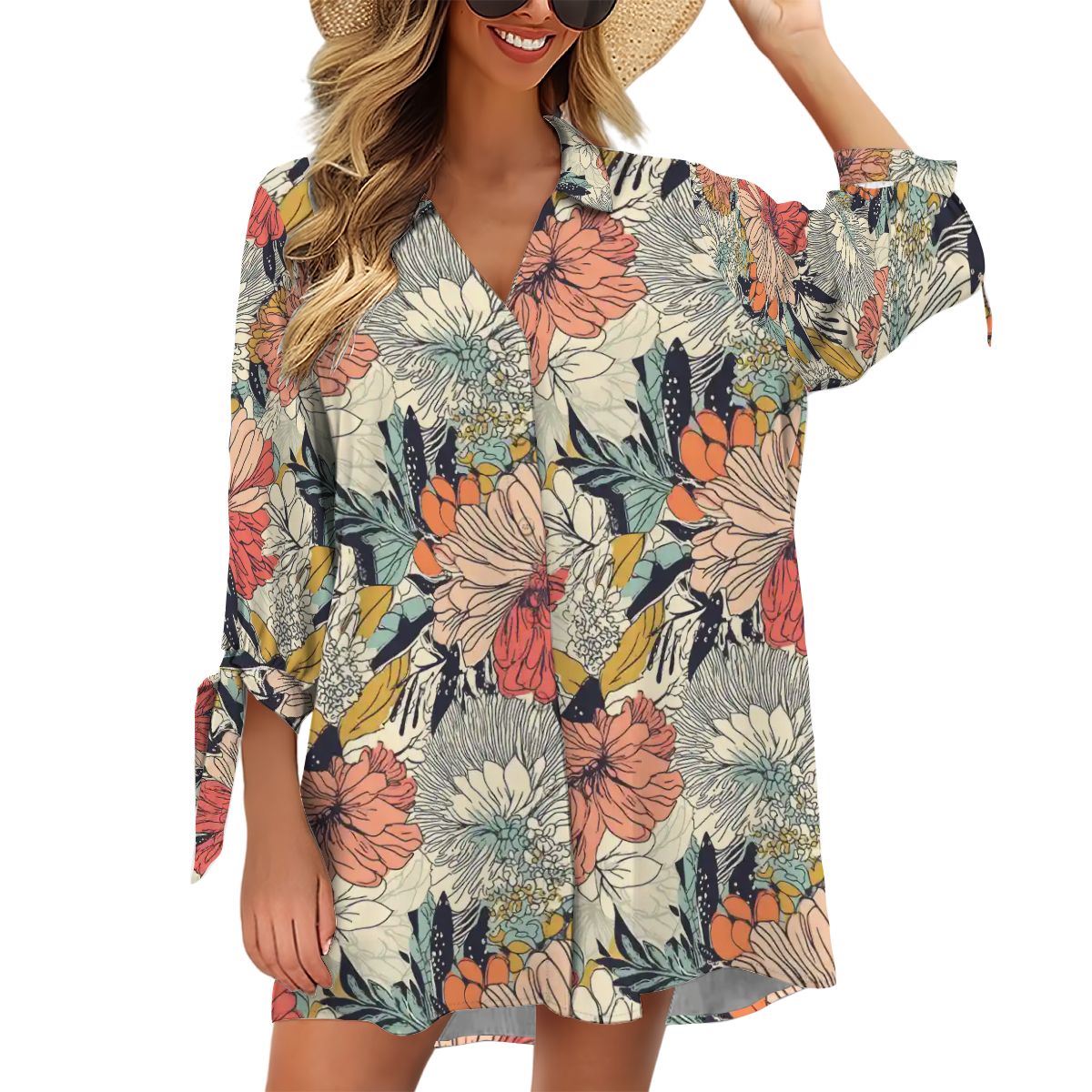 Women's Cardigan Shirt ThreeQuarter Sleeve