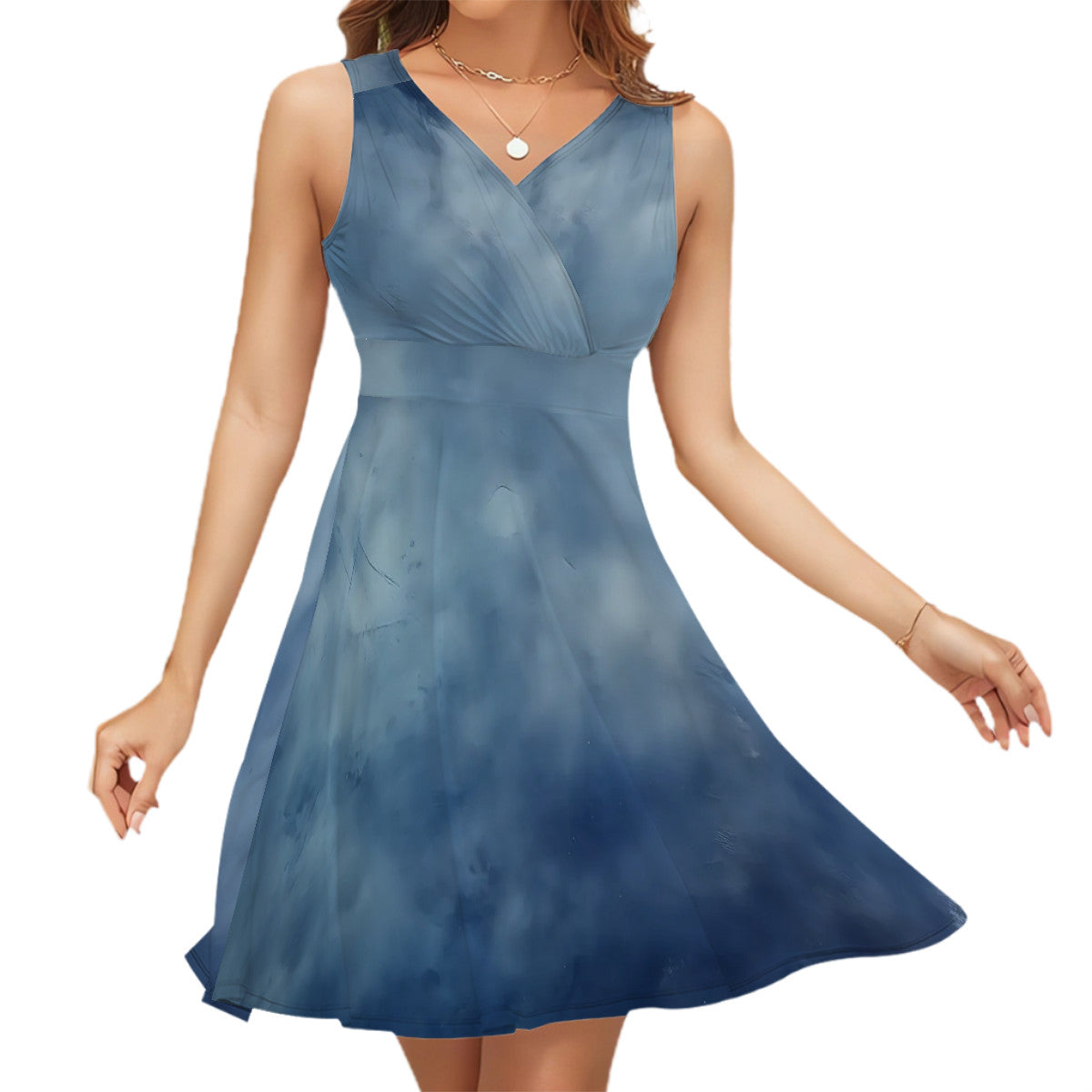 Sleeveless V Neck Dress