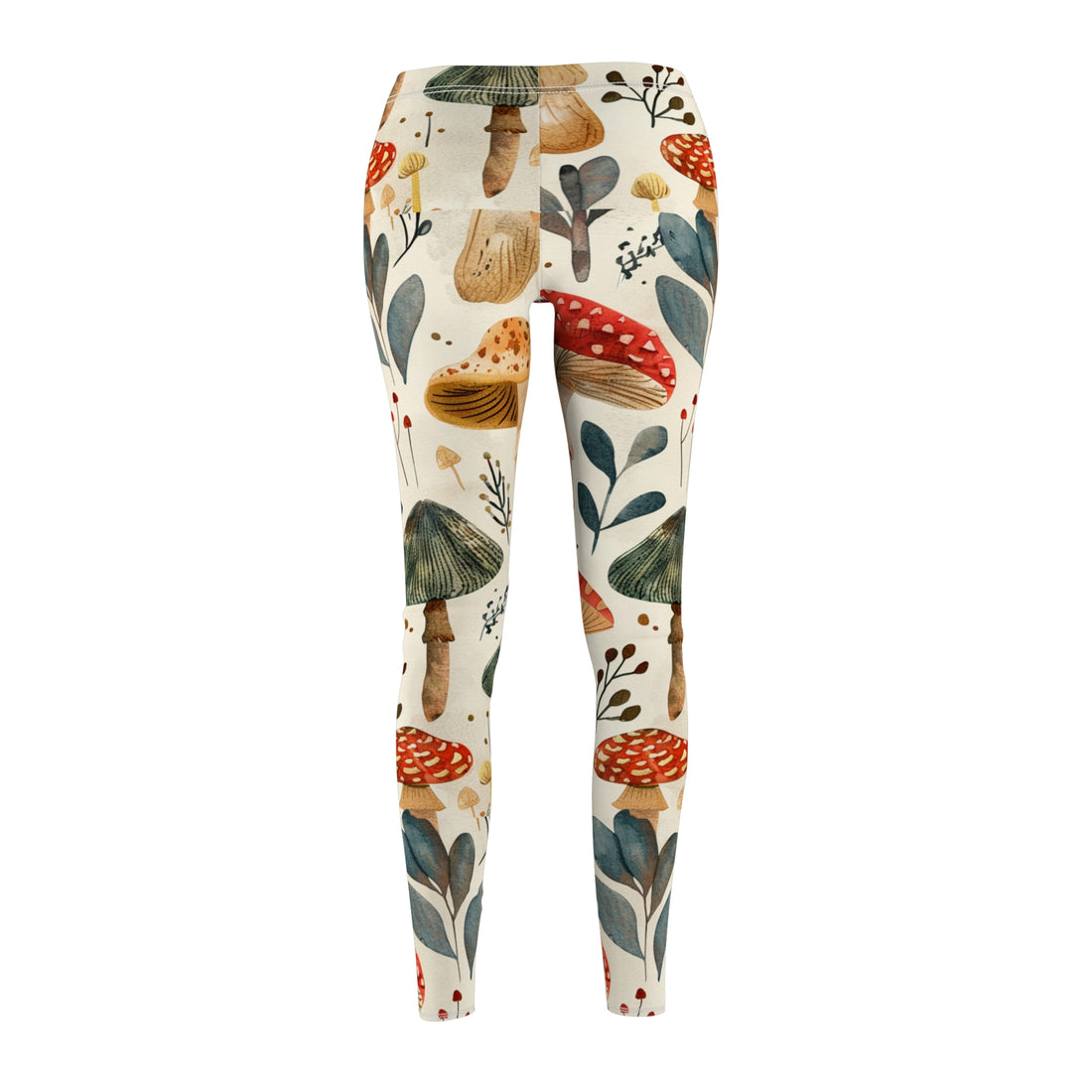 Botanical Mushroom Print Leggings for Women