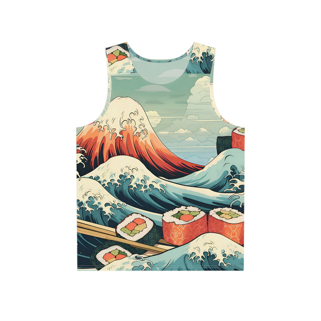 Sushi Wave Men's Tank - Vibrant Ocean Design for Summer Fun