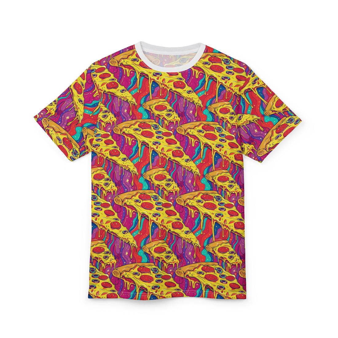 Colorful Pizza Slice Unisex Cut & Sew Tee - Fun and Whimsical Summer Wear