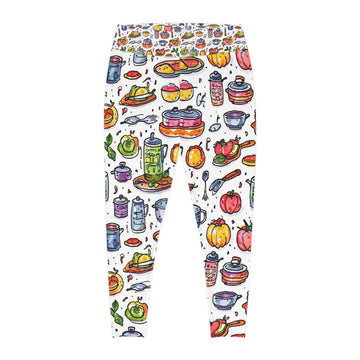 Colorful Kitchen-Themed Plus Size Leggings for Food Lovers
