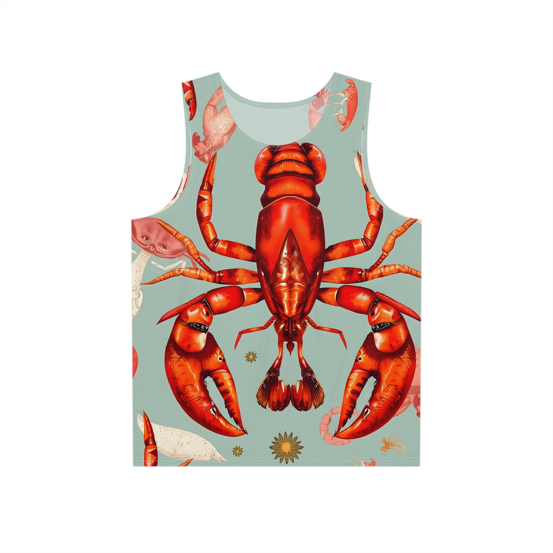 Lobster Print Men's Tank Top - Festive Summer Vibe for Seafood Lovers