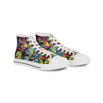 Men's High Top Sneakers - Vibrant Zombie Art Design