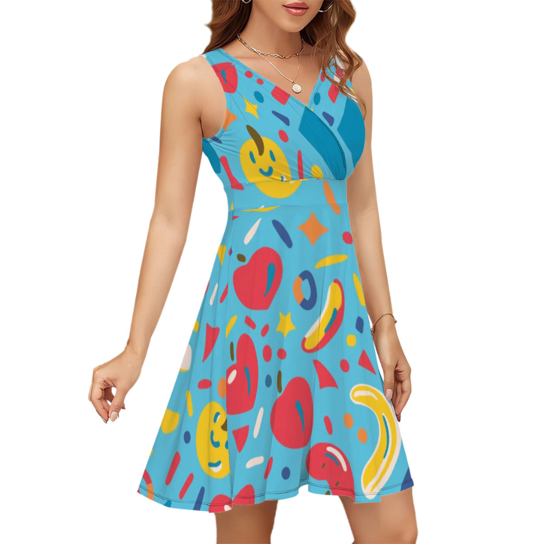 Sleeveless V Neck Dress