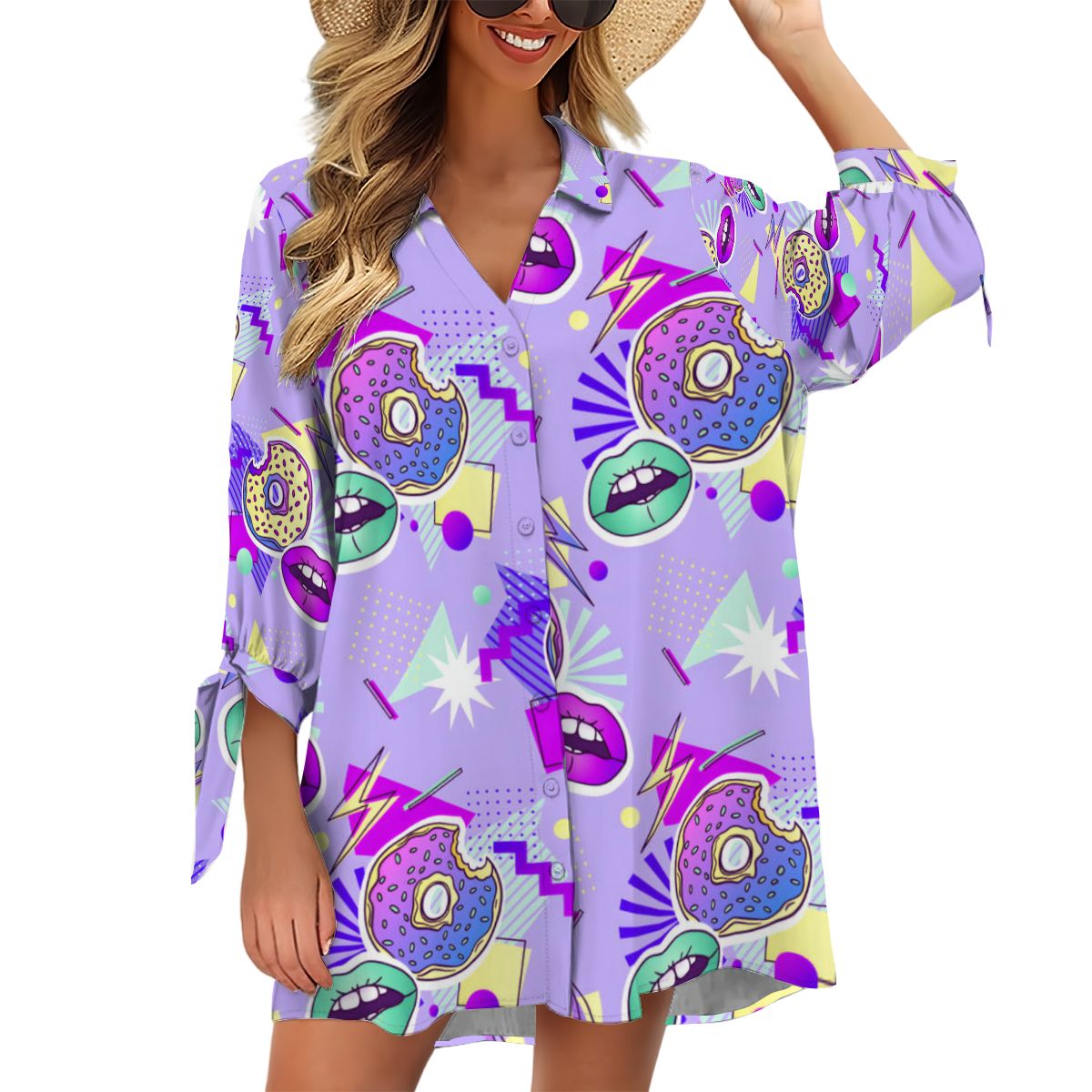 Women's Cardigan Shirt ThreeQuarter Sleeve