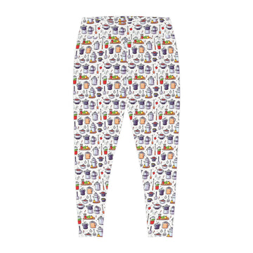 Plus Size Culinary Pattern Leggings for Food Lovers