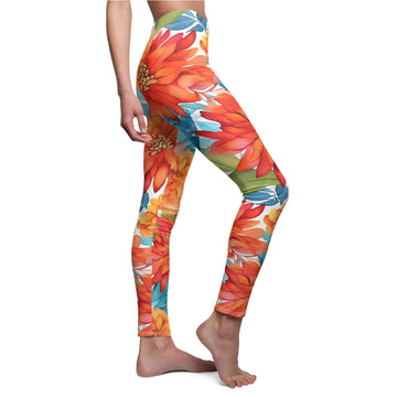 Summer Flowers Cut & Sew Casual Leggings