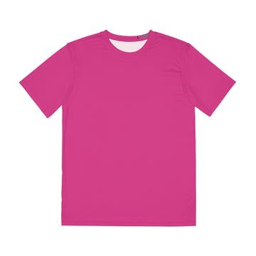 Men's Pink Polyester Tee: Lightweight Performance Shirt for Sports & Casual Wear