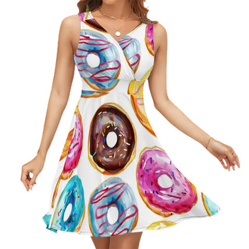 Sleeveless V Neck Dress