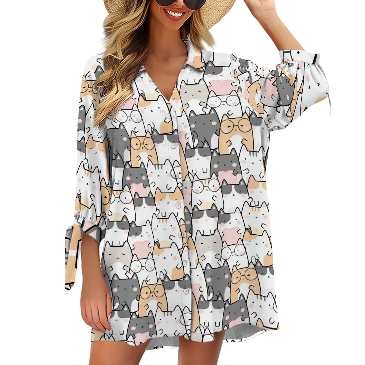 Women's Cardigan Shirt ThreeQuarter Sleeve
