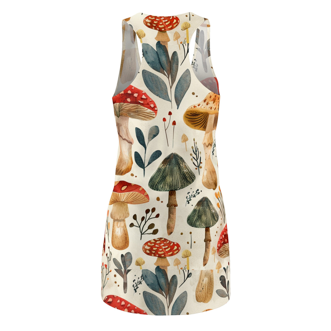 Bohemian Mushroom Print Racerback Dress for Women - Perfect for Summer Festivals and Casual Outings