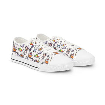 Chef Cartoon Low Top Sneakers for Foodie Fun