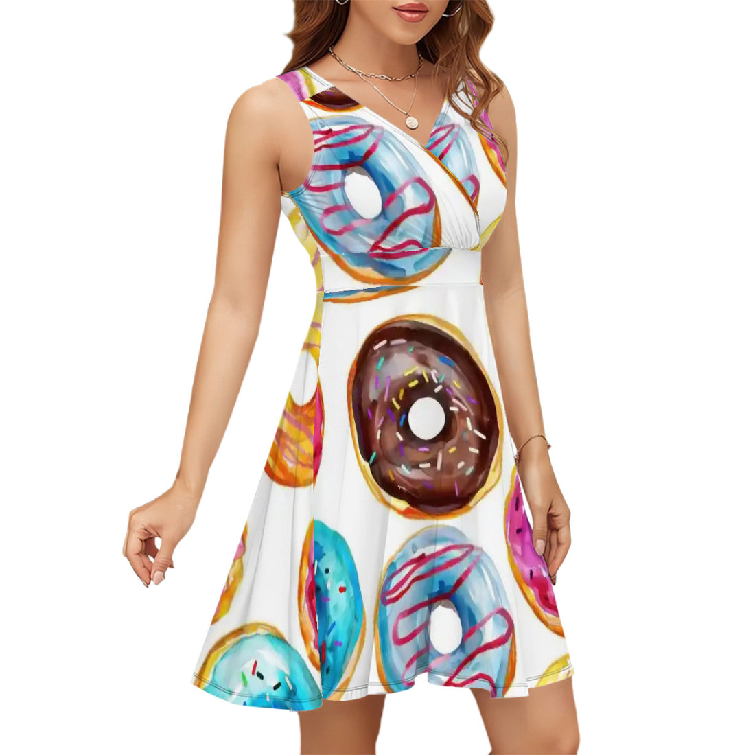 Sleeveless V Neck Dress