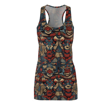 Unique Women's Racerback Dress with Bold Tribal Print