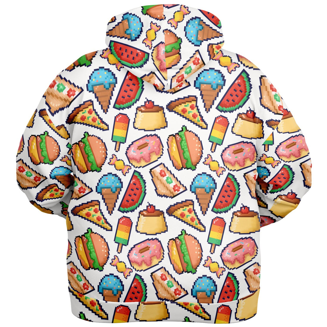 Pixel Food Athletic Plus-size Hoodie