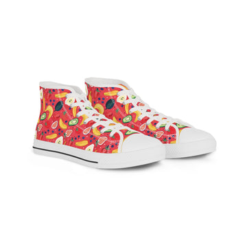 Fruity Vibes High Top Sneakers - Colorful Fruit Print for Summer Fun
