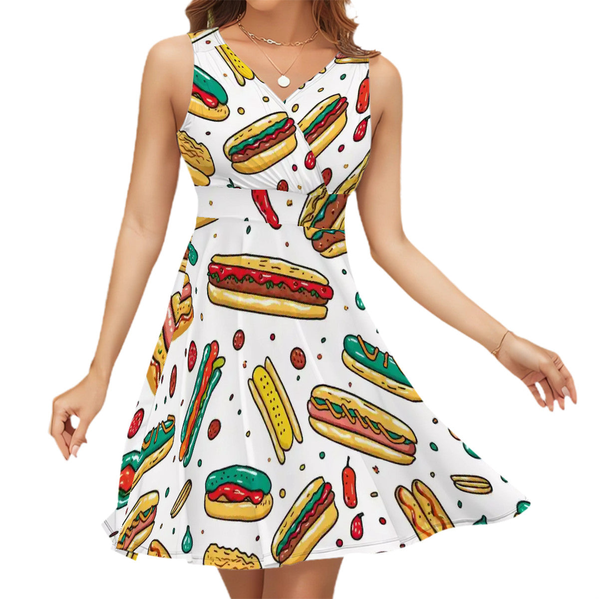 Fast Food Seamless Sleeveless V Neck Dress