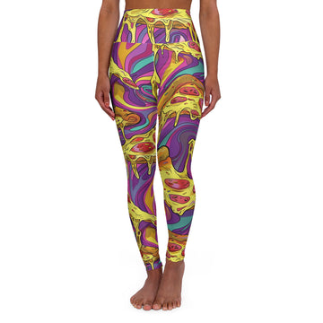 Colorful Pizza High Waisted Yoga Leggings for Fun Workouts