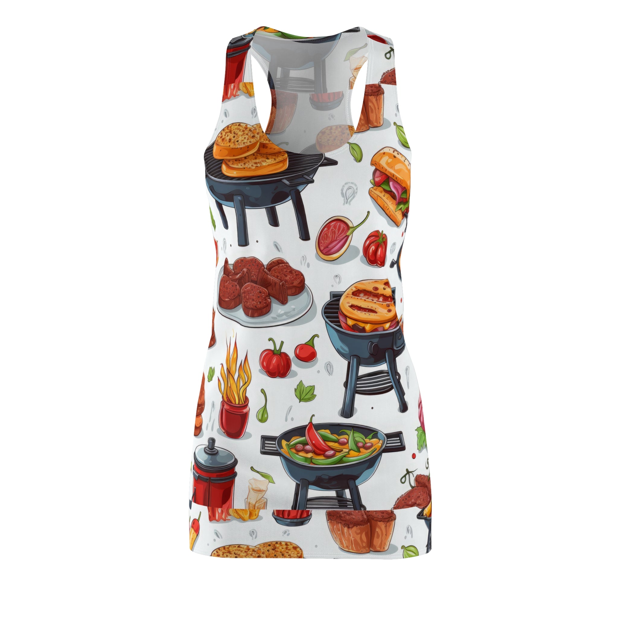 BBQ Themed Racerback Dress for Summer Picnics & Cookouts