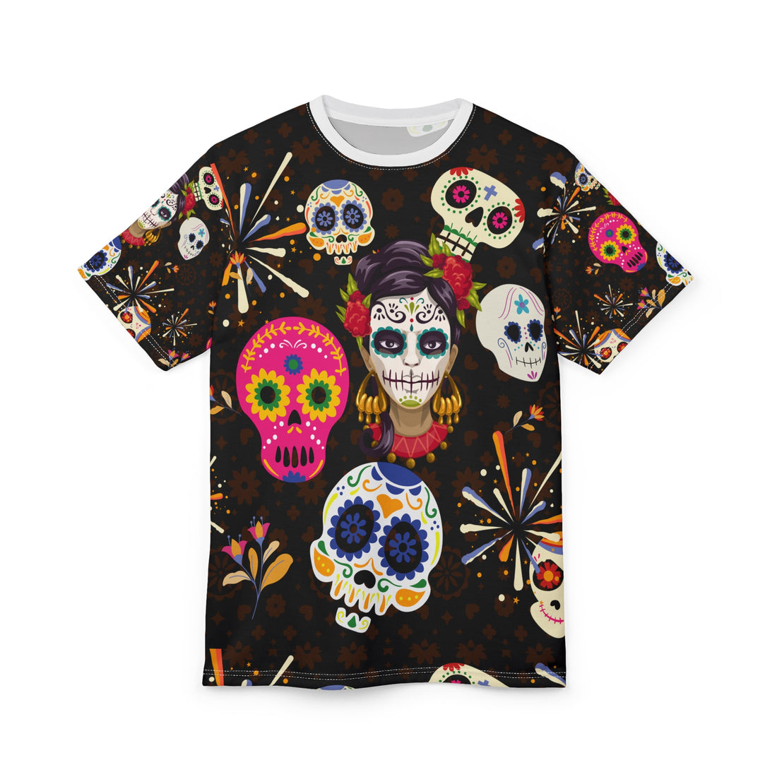 Day of the Dead Inspired Unisex Tee - Colorful Sugar Skull Design