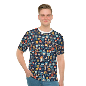 Fun Character Print Men's Loose T-Shirt - Perfect for Casual Outings & Gifts