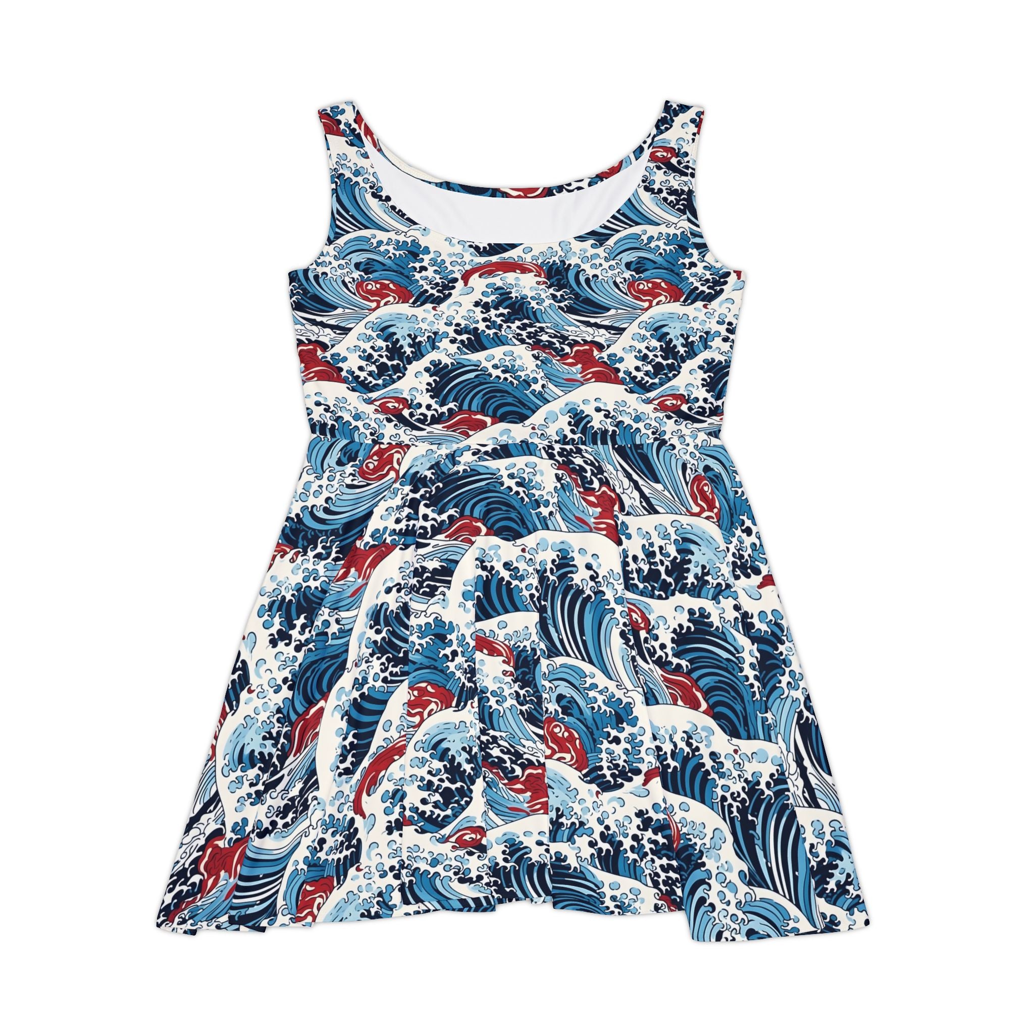 Women's Ocean Wave Skater Dress - Perfect for Summer Vacations & Beach Parties