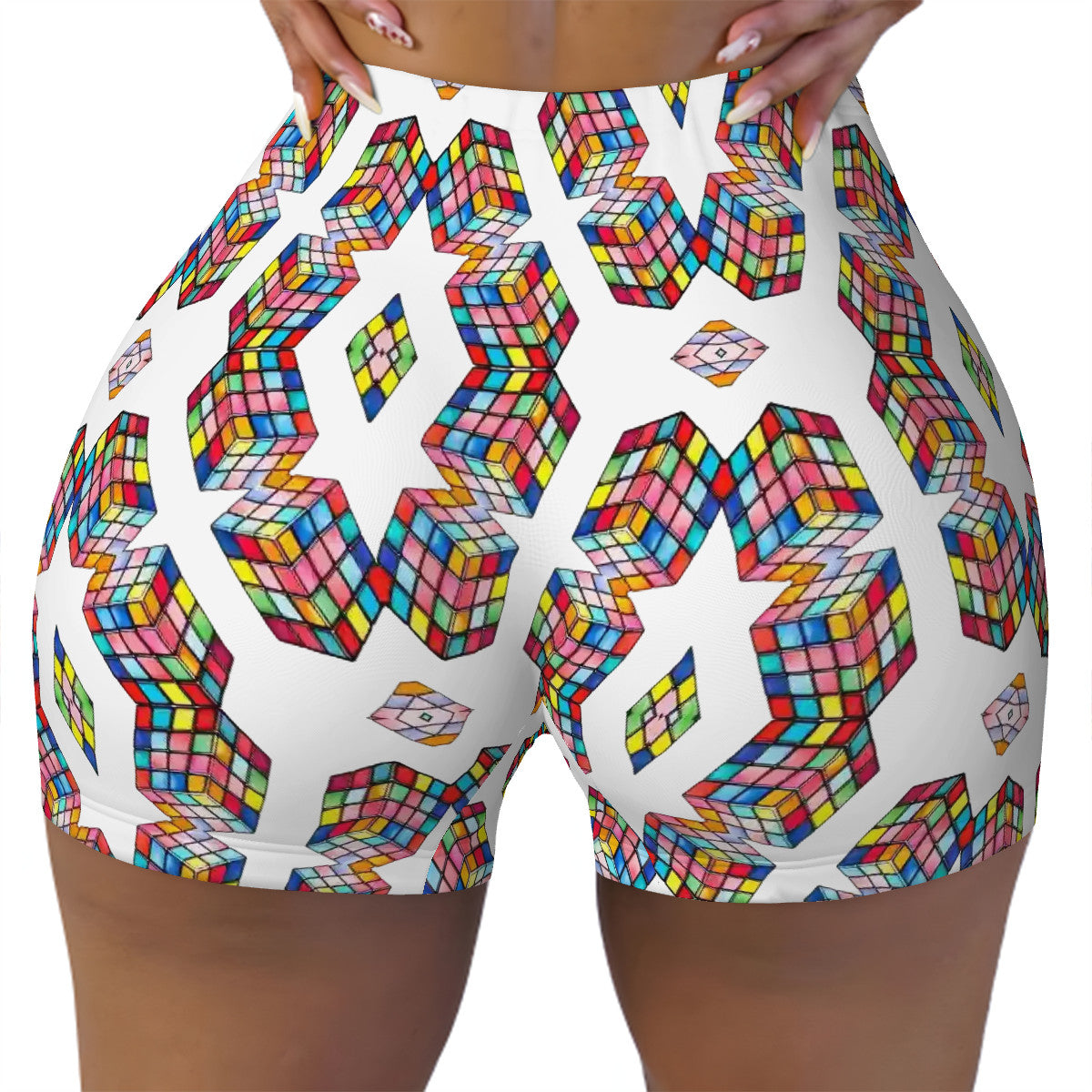 Cairo Rubik's Cube Athletic Shorts for Women