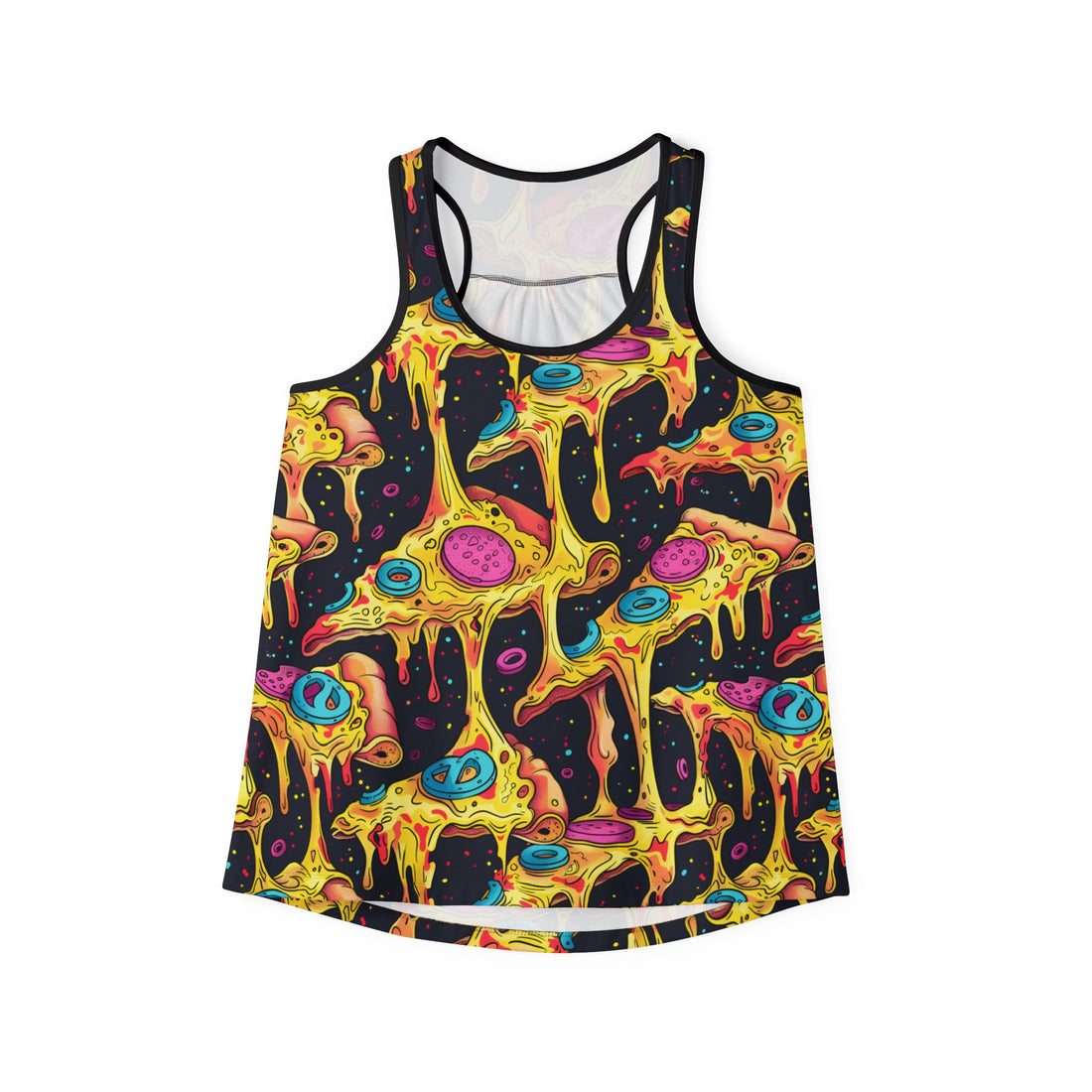 Fun Foodie Women's Tank Top - Colorful Pizza and Donuts Design