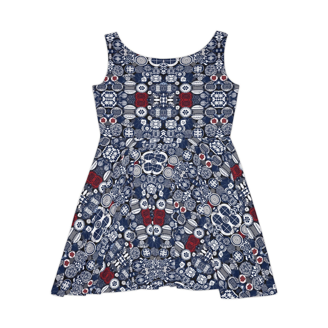 Navy Floral Women's Skater Dress - Perfect for Summer Outings and Festivals