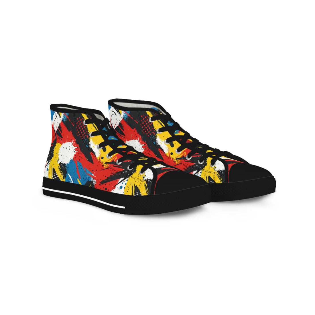 Colorful High Top Sneakers Stylish Trendy Graffiti Design