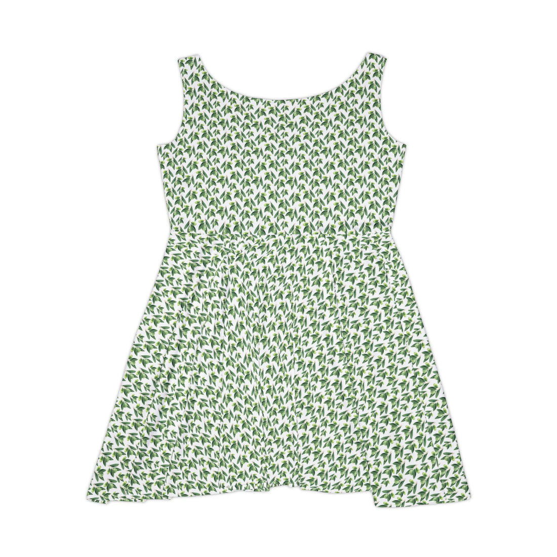 Women's  Olive Pattern Skater Dress - Perfect for Spring and Summer Outings