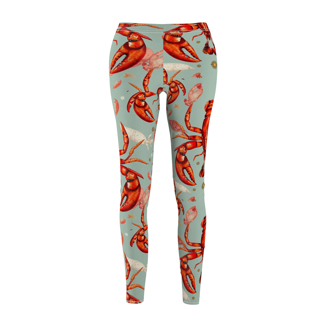 Fun Lobster Print Casual Leggings for Seafood Lovers