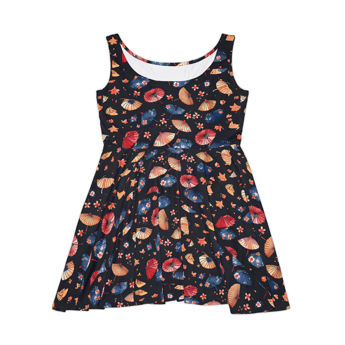 Elegant Japanese Unbrella Floral Skater Dress