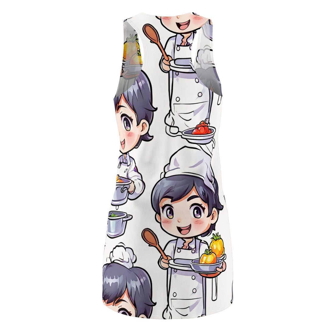 Cute Chef Cartoon Racerback Dress for Cooking Lovers