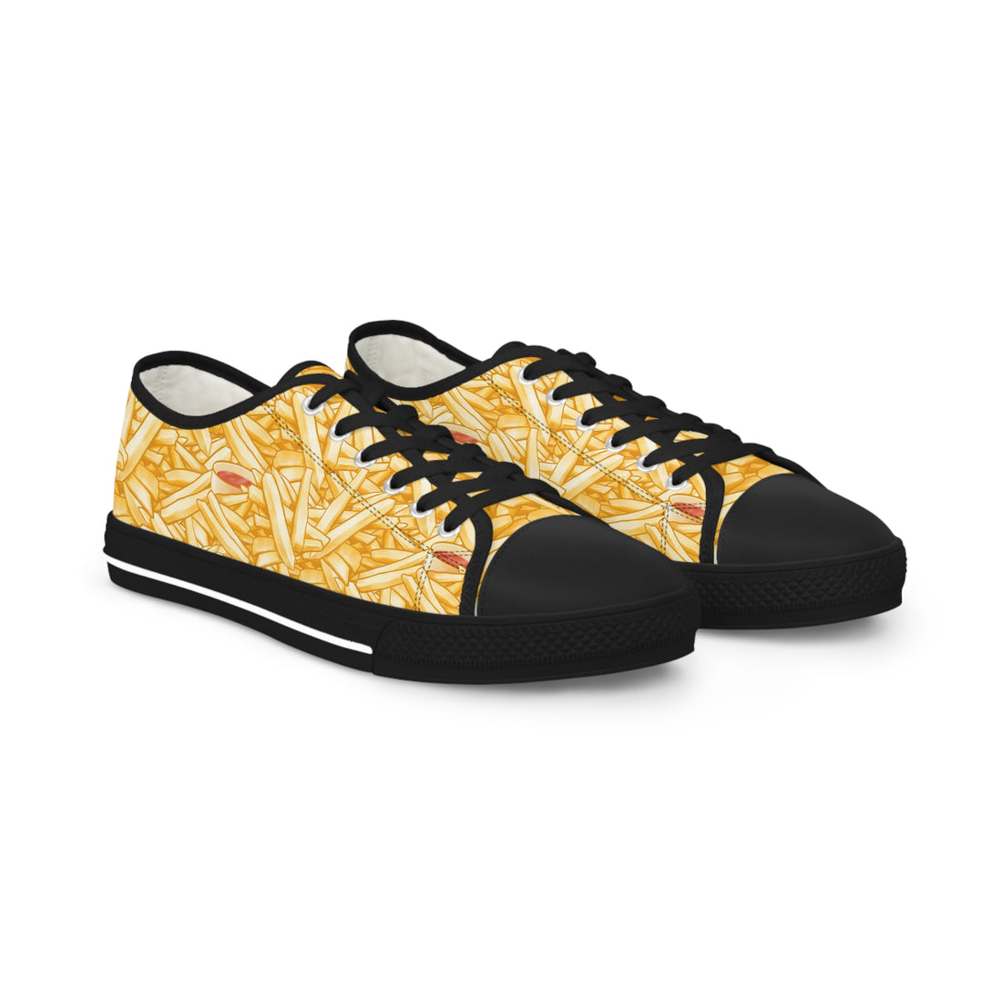 Casual Men's Low Top Sneakers - Fun French Fry Design