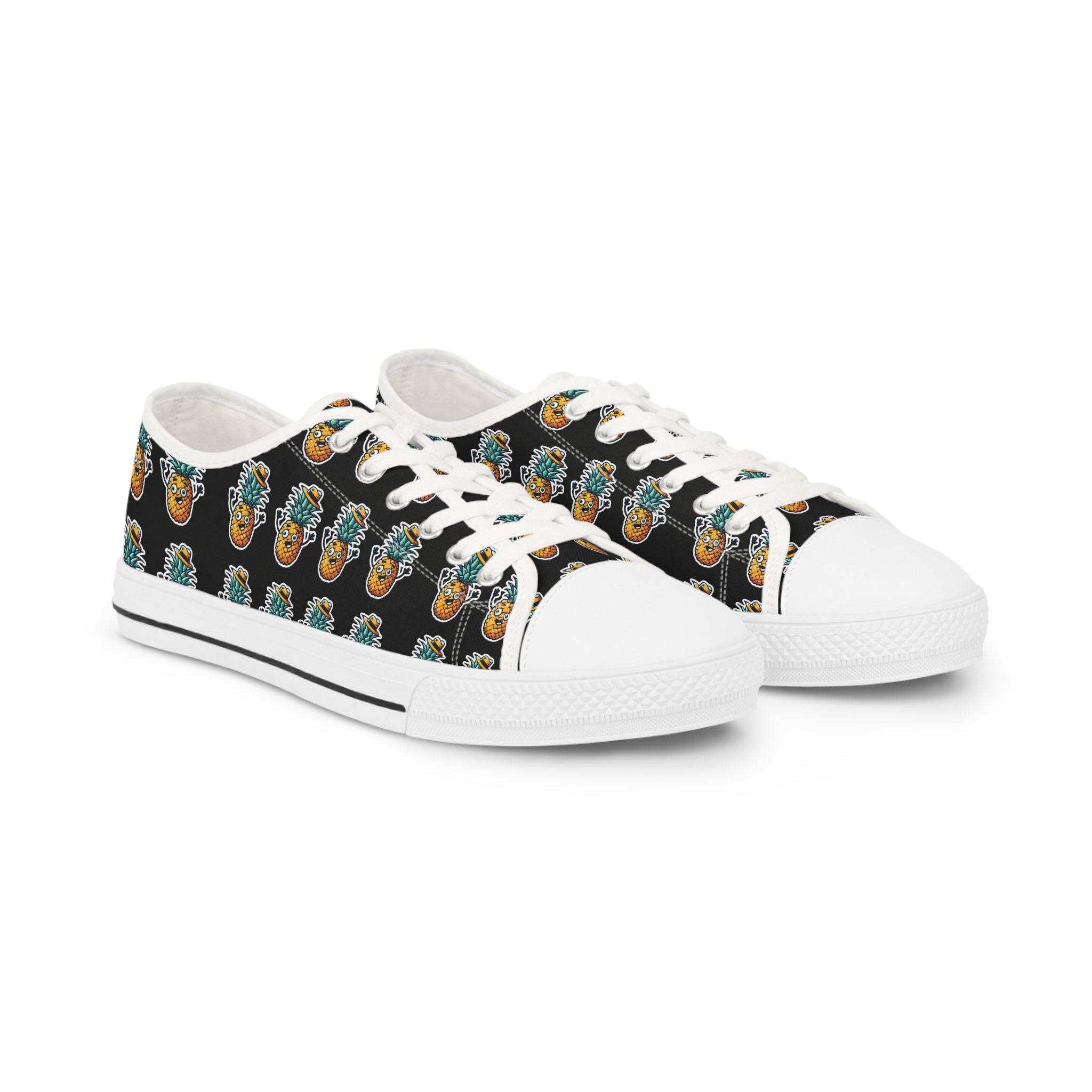 Pineapple Print Men's Low Top Sneakers - Casual Summer Style