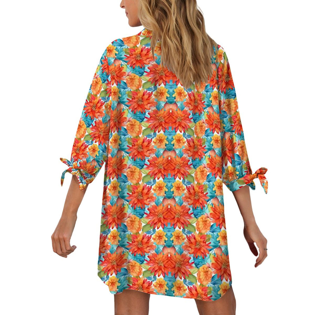 Women's Cardigan Shirt ThreeQuarter Sleeve Pattern background
