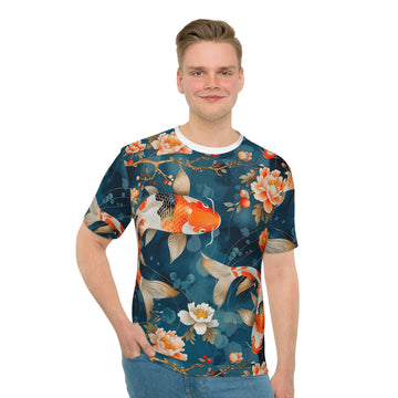 Vibrant Koi Fish & Floral Design