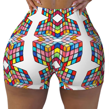 Rubik's Cube Athletic Shorts for Women