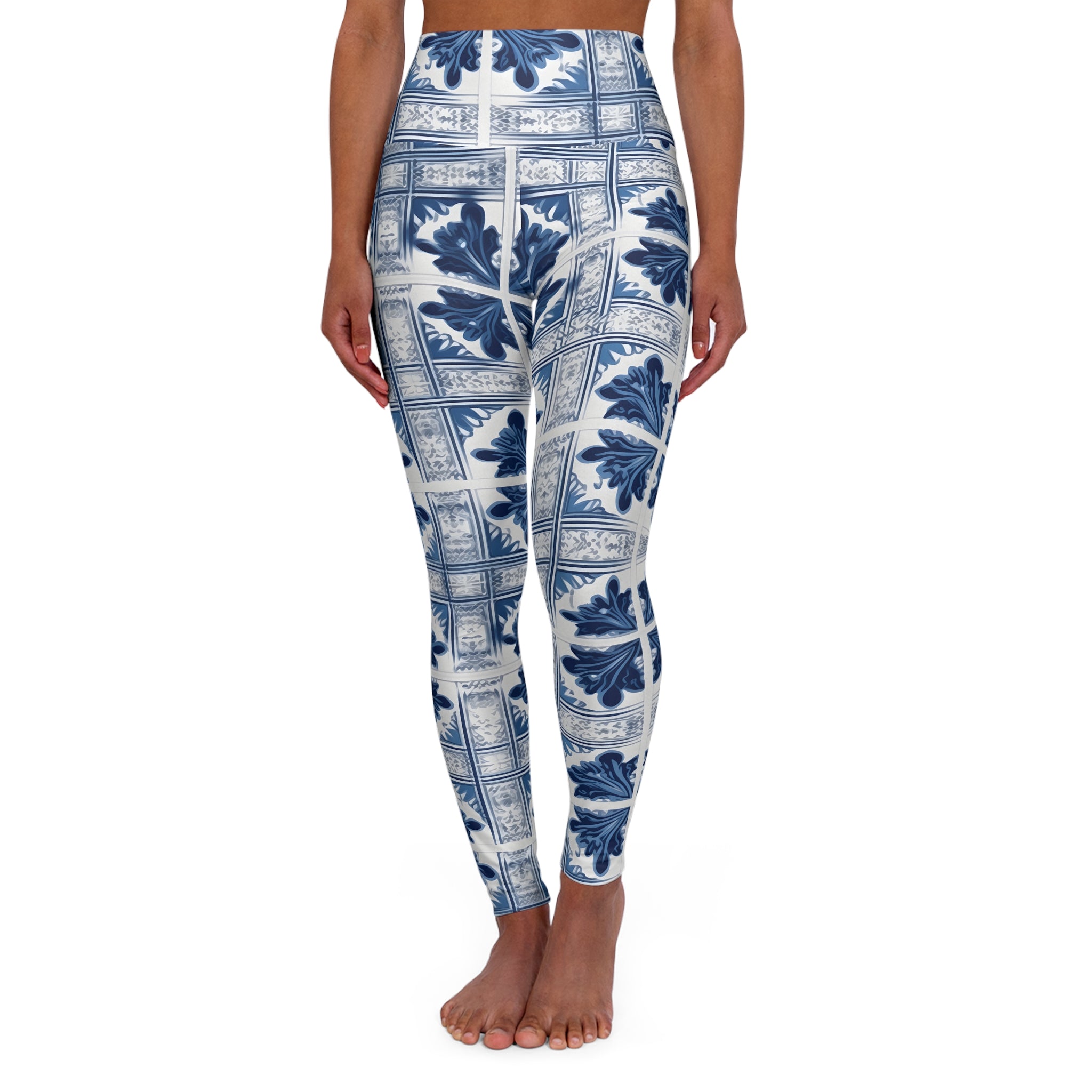 Portuguese Tile High Waisted Yoga Leggings