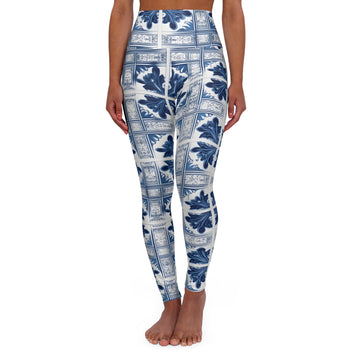 Portuguese Tile High Waisted Yoga Leggings