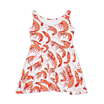 Whimsical Shrimp Print Women's Skater Dress – Perfect for Summer Parties and Beach Days