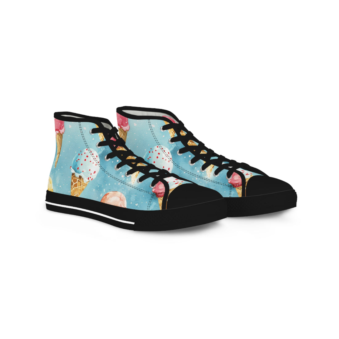 Ice Cream Delight High Top Sneakers- Fun and Stylish Footwear