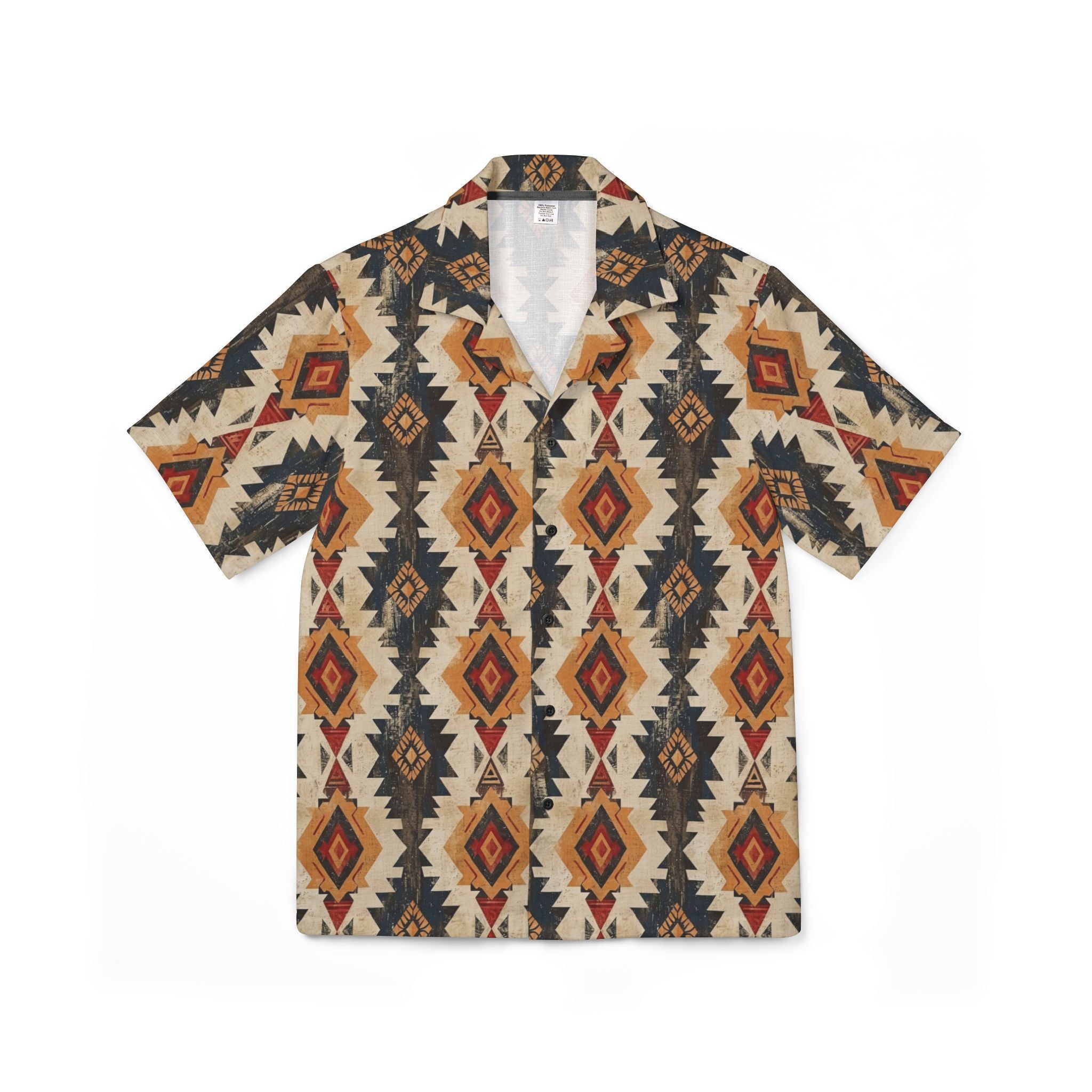 Men's Hawaiian Camp Shirt - Vibrant Tribal Design for Summer Adventures