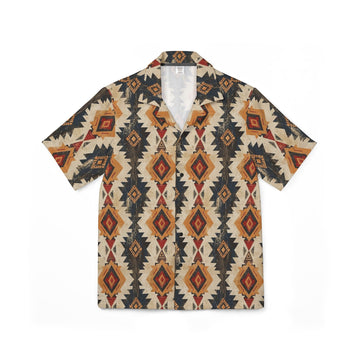 Men's Hawaiian Camp Shirt - Vibrant Tribal Design for Summer Adventures